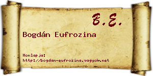 Bogdán Eufrozina névjegykártya