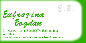 eufrozina bogdan business card